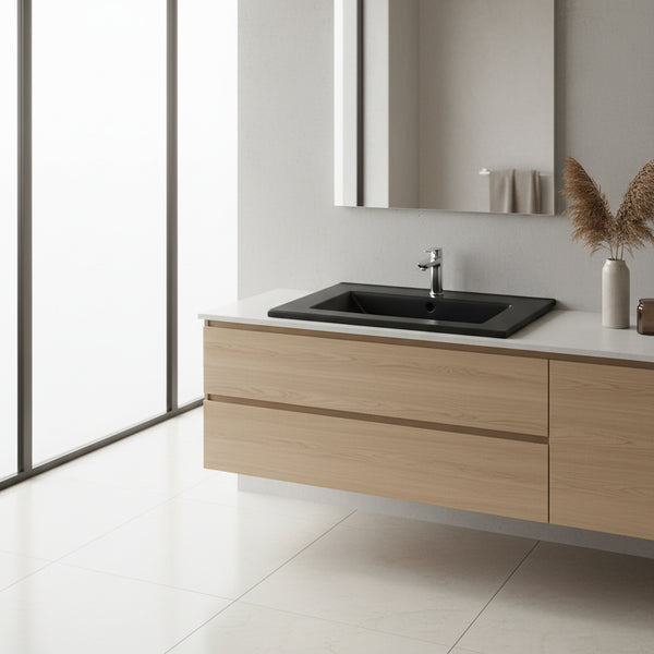 Umywalka Naszafkowa 700 x 390 x 175 CERAMICZNA CZARNA prostokątna Omeble 4