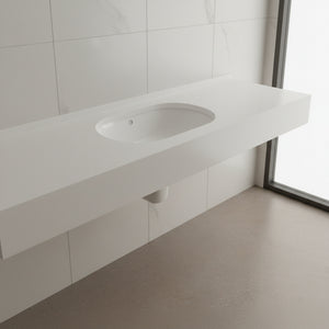 Umywalka Podblatowa 580x390x210 biała owalna ceramiczna z przelewem Omeble