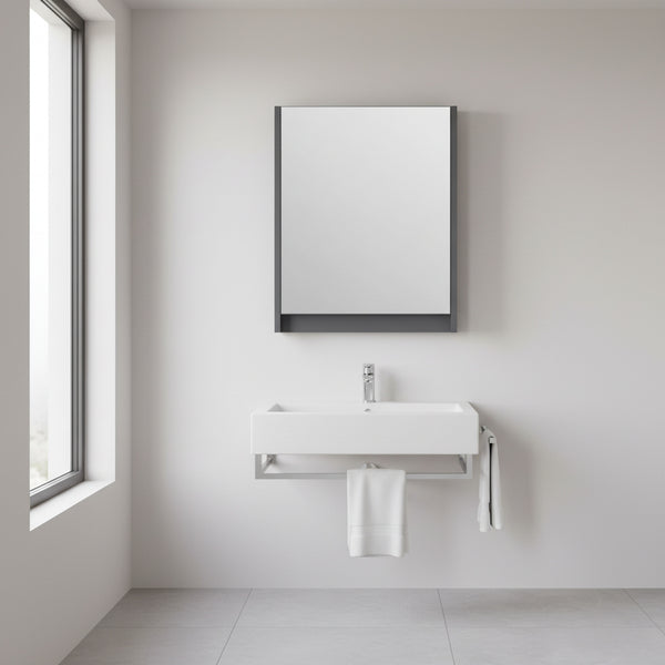 Szafa szafka łazienkowa wisząca z lustrem 50 cm antracyt mat. OMEBLE 3