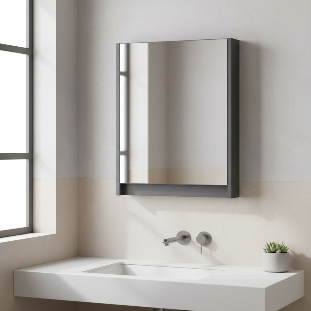 Szafa szafka łazienkowa wisząca z lustrem 50 cm antracyt mat. OMEBLE