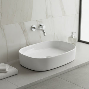 Umywalka nablatowa 51x37x12 biała owalna zaokrąglona ceramiczna Omeble 3