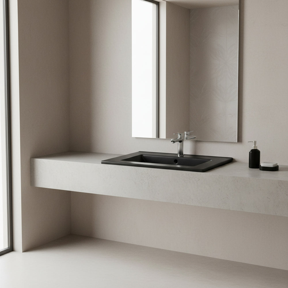 Umywalka naszafkowa 500 x 390 x 175 CZARNA MATOWA ceramiczna Omeble