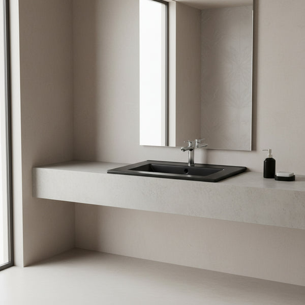 Umywalka naszafkowa 500 x 390 x 175 CZARNA MATOWA ceramiczna Omeble
