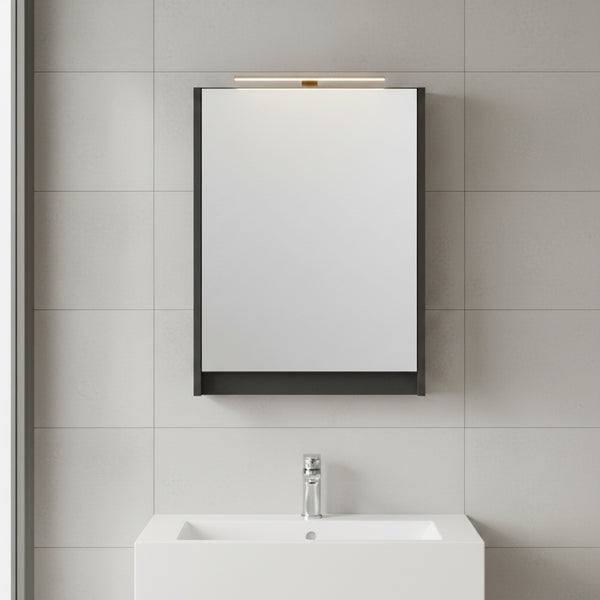 Szafa szafka łazienkowa wisząca z lustrem 50 cm czarny mat. OMEBLE 3