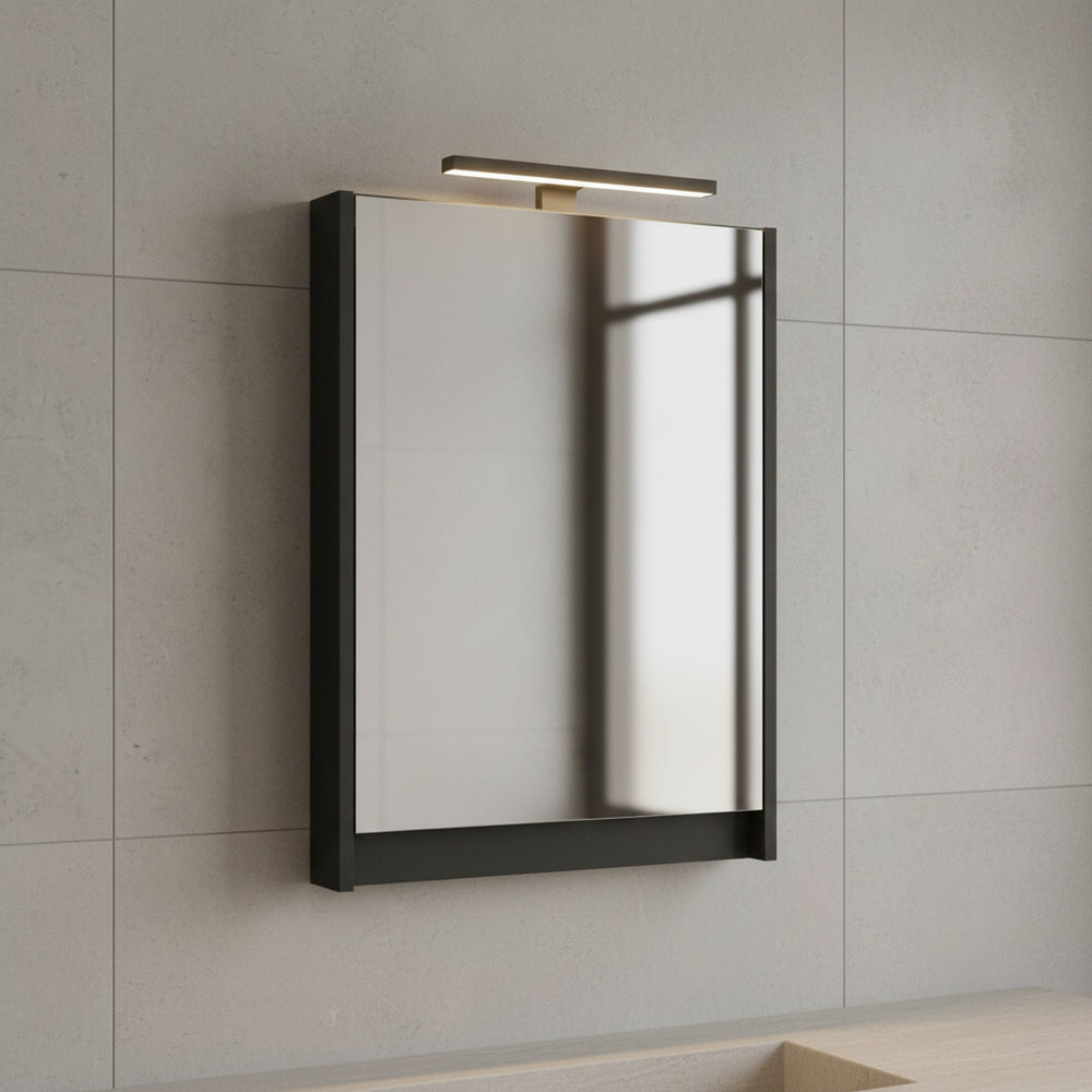 Szafa szafka łazienkowa wisząca z lustrem 50 cm czarny mat. OMEBLE