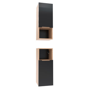 Szafka boczna łazienkowa wisząca szary mat/dąb 75x30x30 5
