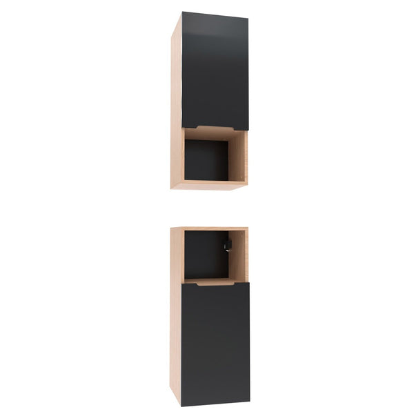 Szafka boczna łazienkowa wisząca szary mat/dąb 75x30x30 5