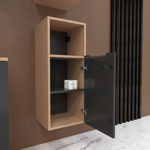 Szafka boczna łazienkowa wisząca szary mat/dąb 75x30x30 8
