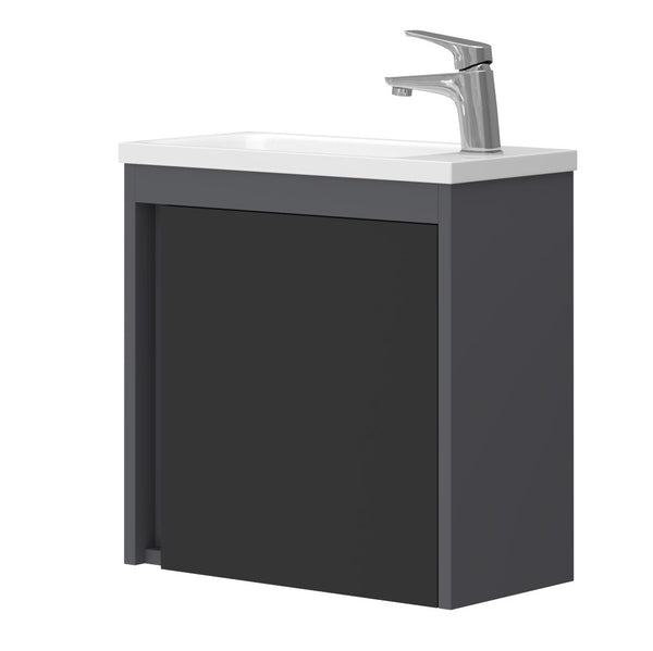 Szafka łazienkowa wisząca z umywalką 50 cm antracyt 16