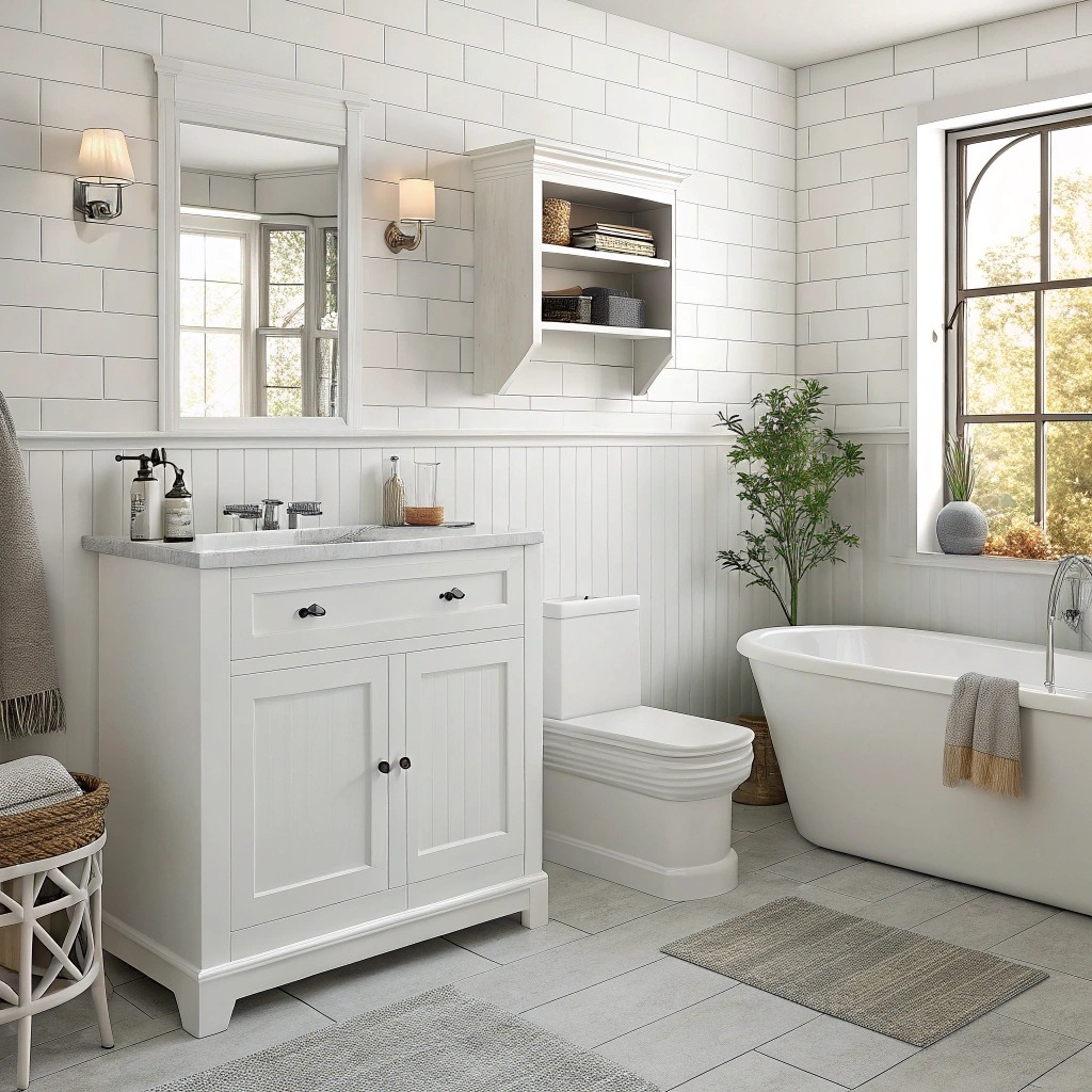 Białe meble łazienkowe