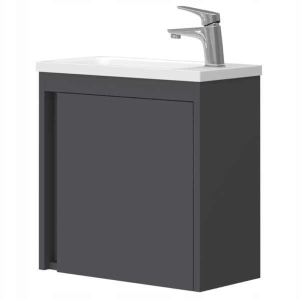 Szafka łazienkowa wisząca z umywalką 50 cm antracyt