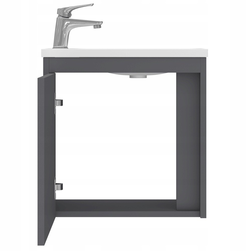 Szafka łazienkowa wisząca z umywalką 50 cm antracyt - obrazek 5