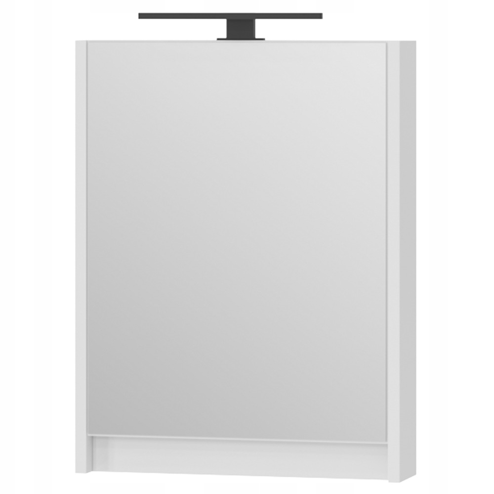 Szafka podwieszane 40 biały połysk lakier z lustrem i lampą LED