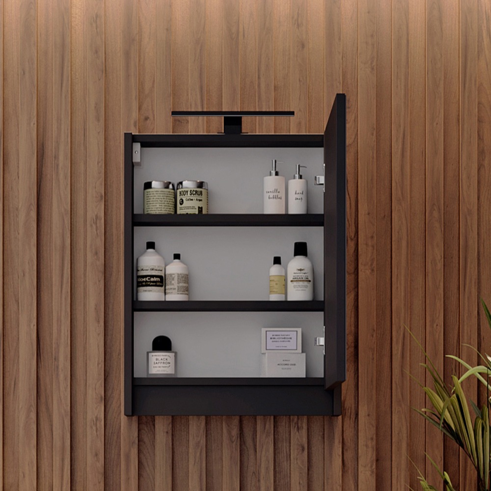 Zestaw szafka z lustrem i LED oraz szafka z umywalką antracyt - obrazek 14